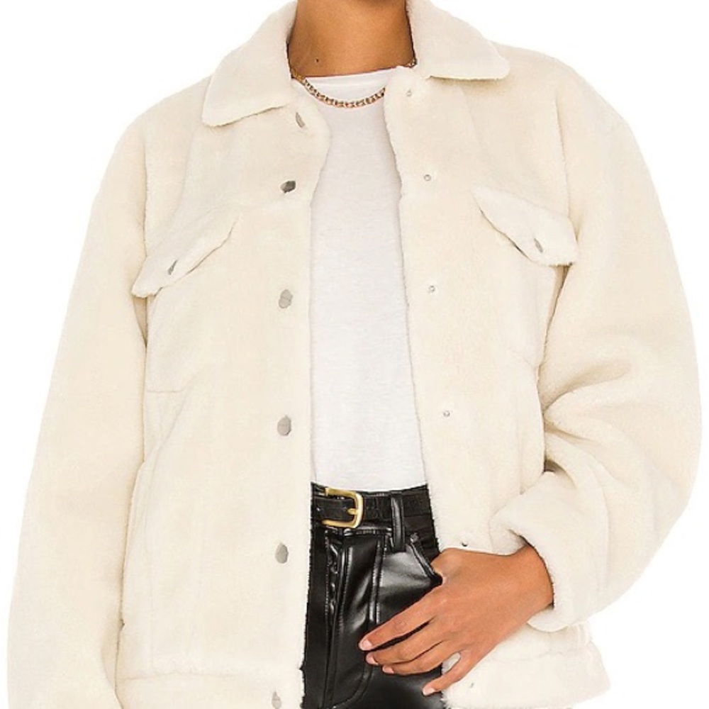 Anine Bing Rory Faux Sherpa Jacket Cream - Picture 4 of 4